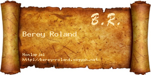 Berey Roland névjegykártya